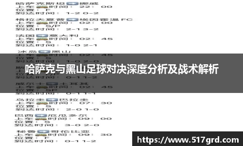 哈萨克与黑山足球对决深度分析及战术解析